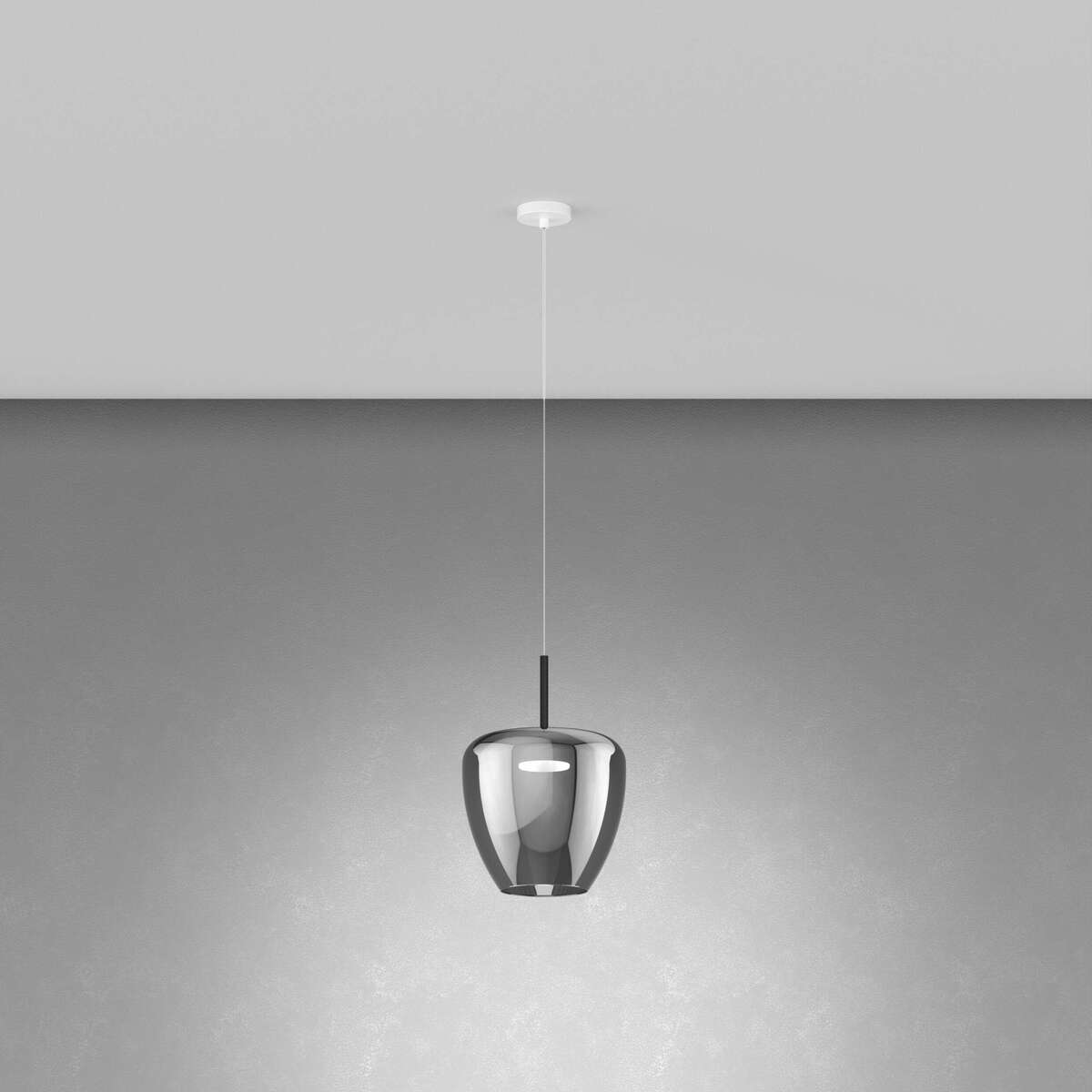 1236BI/SG-FU SOSP. BIANCO 1 LUCE VETRO GRANDE FUME