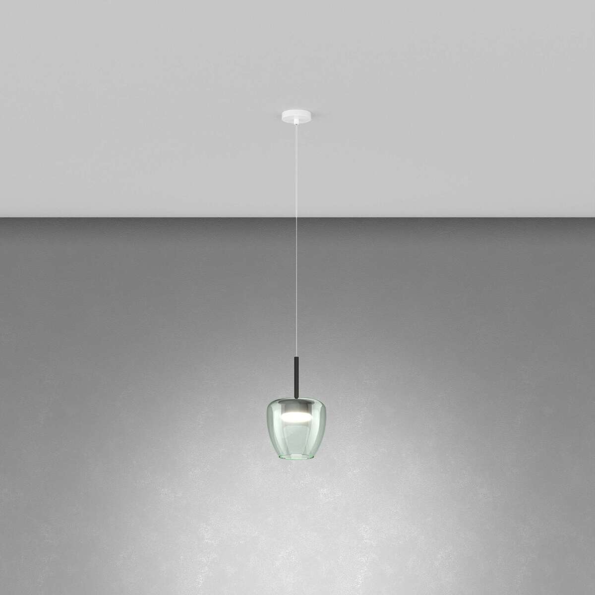 1236BI/SP-VE SOSP. BIANCO 1 LUCE VETRO PICCOLO VERDE