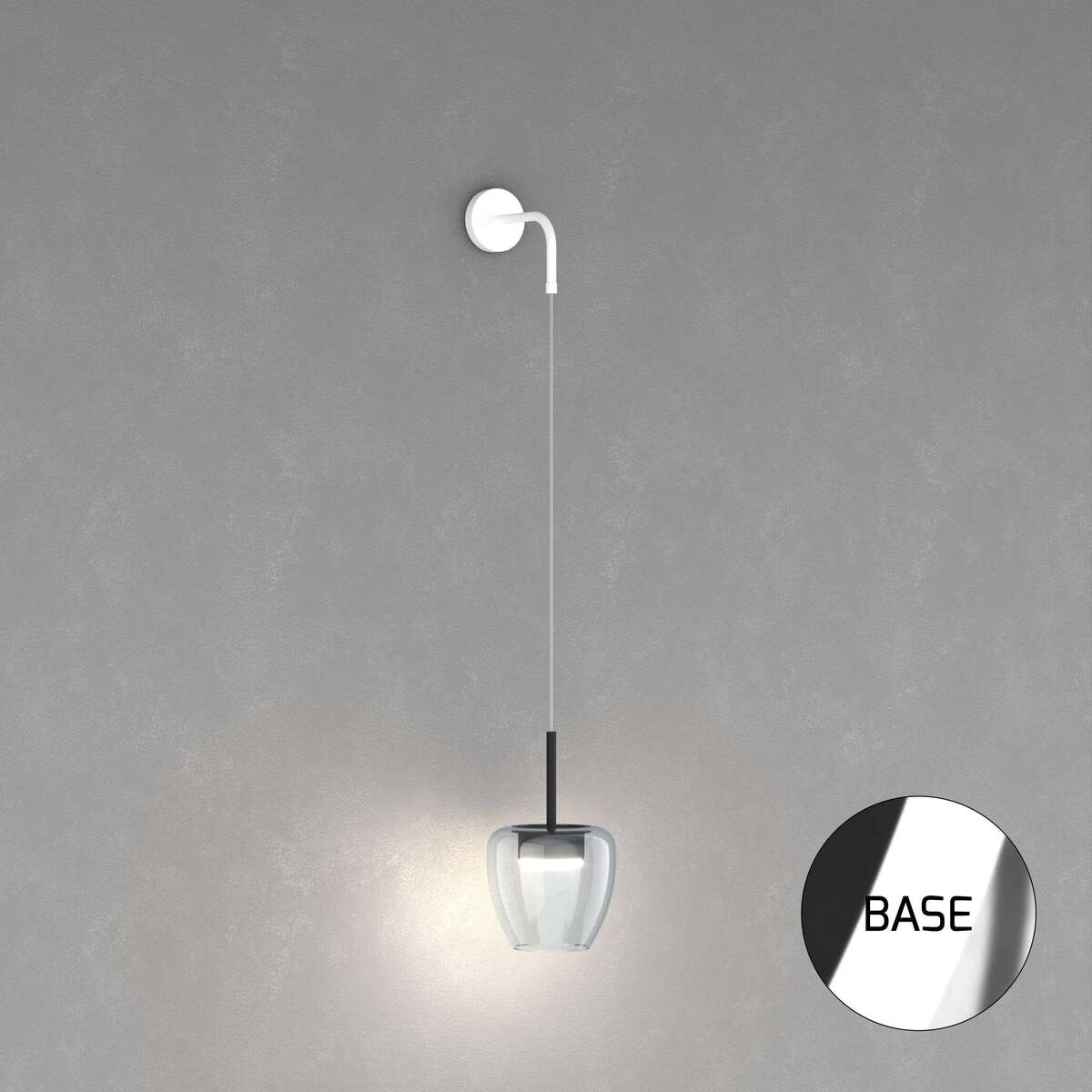 1236CR/A-BL APPLIQUE CROMO 1 LUCE VETRO PICCOLO BLU