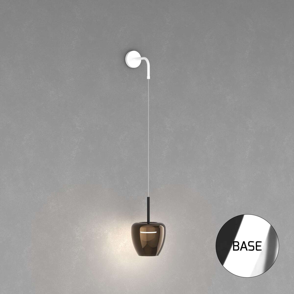 1236CR/A-BR APPLIQUE CROMO 1 LUCE VETRO PICCOLO BRONZO