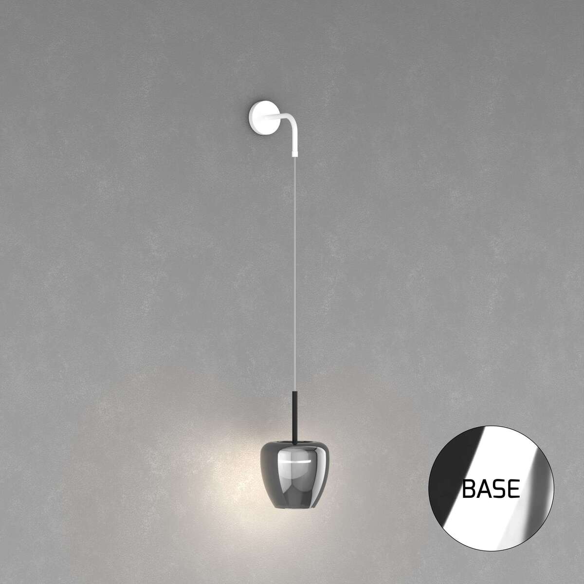 1236CR/A-FU APPLIQUE CROMO 1 LUCE VETRO PICCOLO FUME