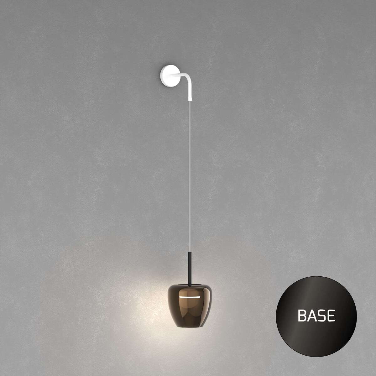 1236NB/A-BR APPLIQUE NEARLY BLACK 1 LUCE VETRO PICCOLO BRONZO