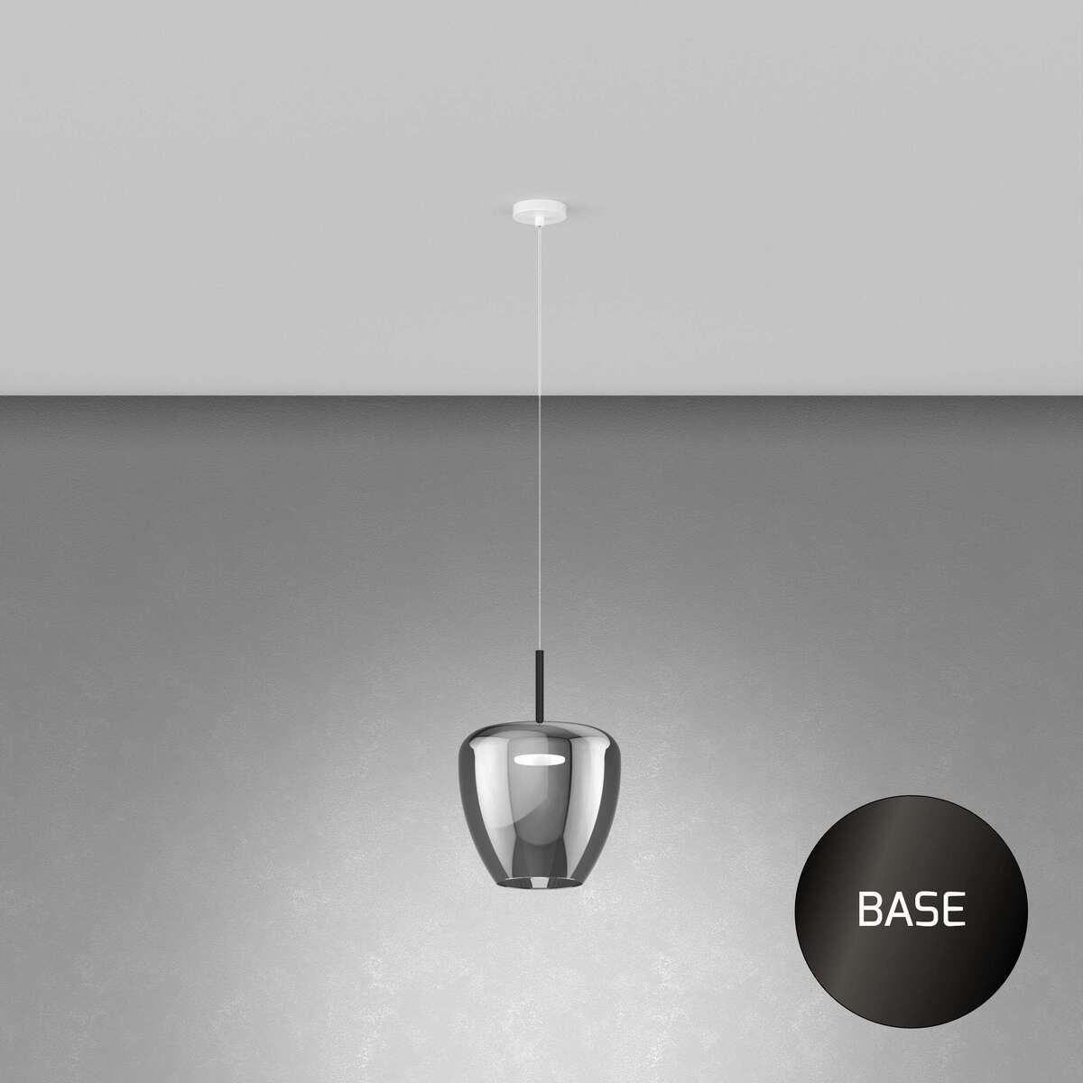 1236NB/SG-FU SOSP. NEARLY BLACK 1 LUCE VETRO GRANDE FUME