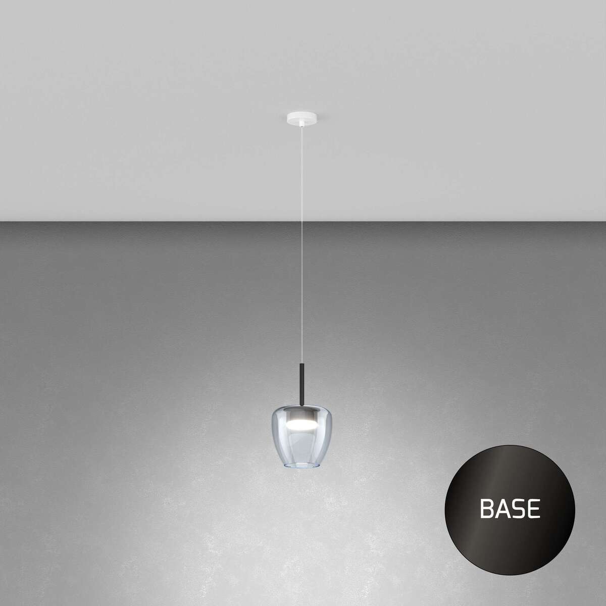 1236NB/SP-BL SOSP. NEARLY BLACK 1 LUCE VETRO PICCOLO BLU