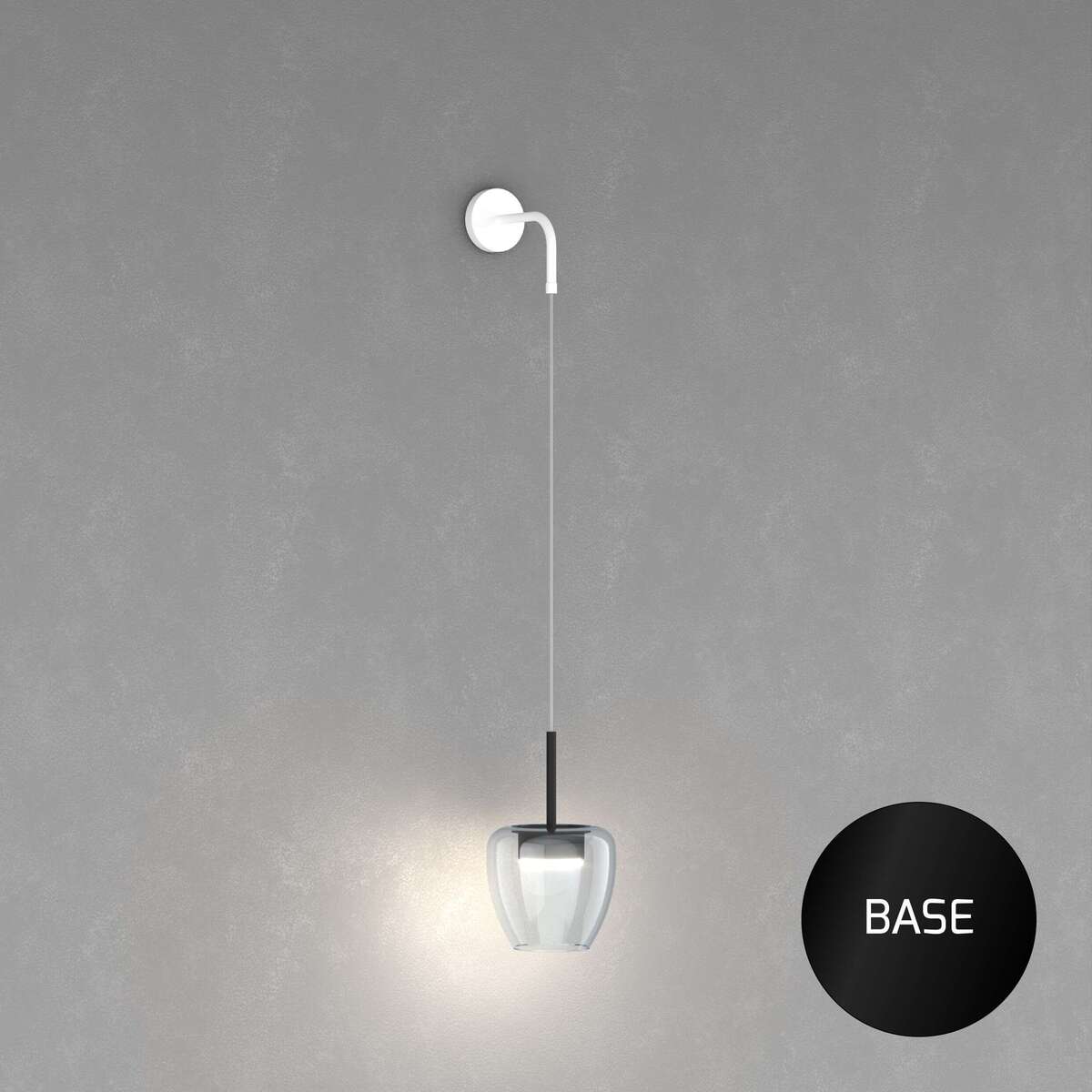 1236NE/A-BL APPLIQUE NERO 1 LUCE VETRO PICCOLO BLU