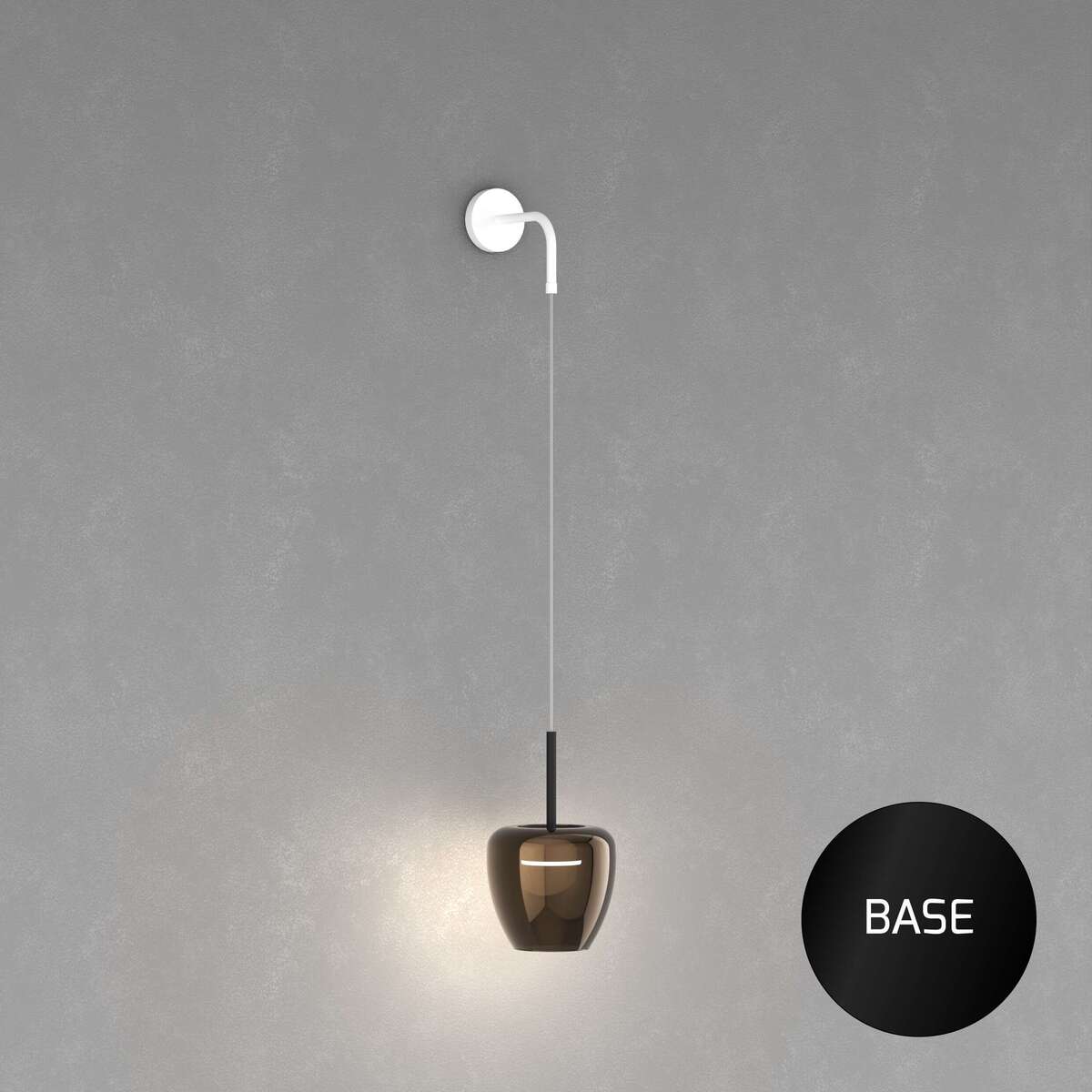 1236NE/A-BR APPLIQUE NERO 1 LUCE VETRO PICCOLO BRONZO
