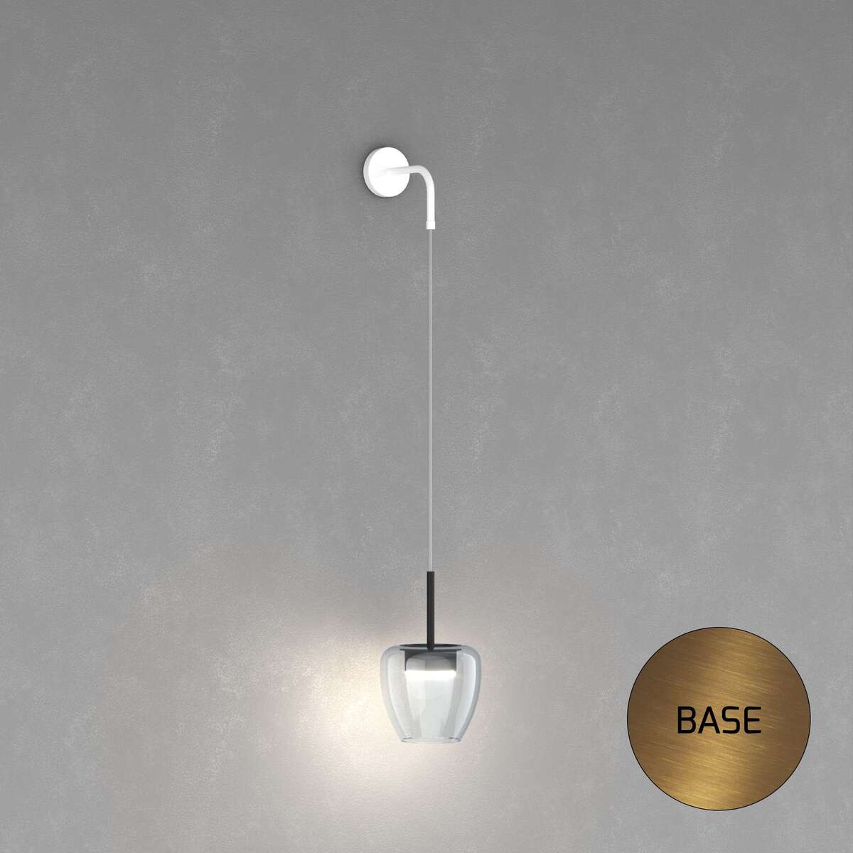 1236OS/A-BL APPLIQUE OTTONE SAT. 1 LUCE VETRO PICCOLO BLU