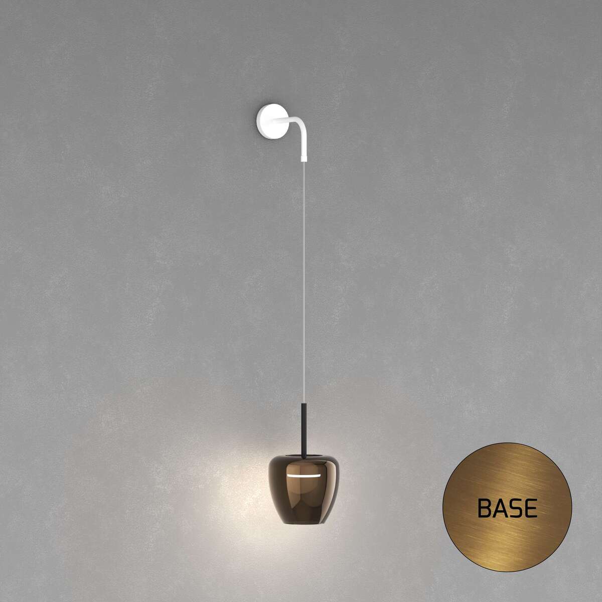 1236OS/A-BR APPLIQUE OTTONE SAT. 1 LUCE VETRO PICCOLO BRONZO