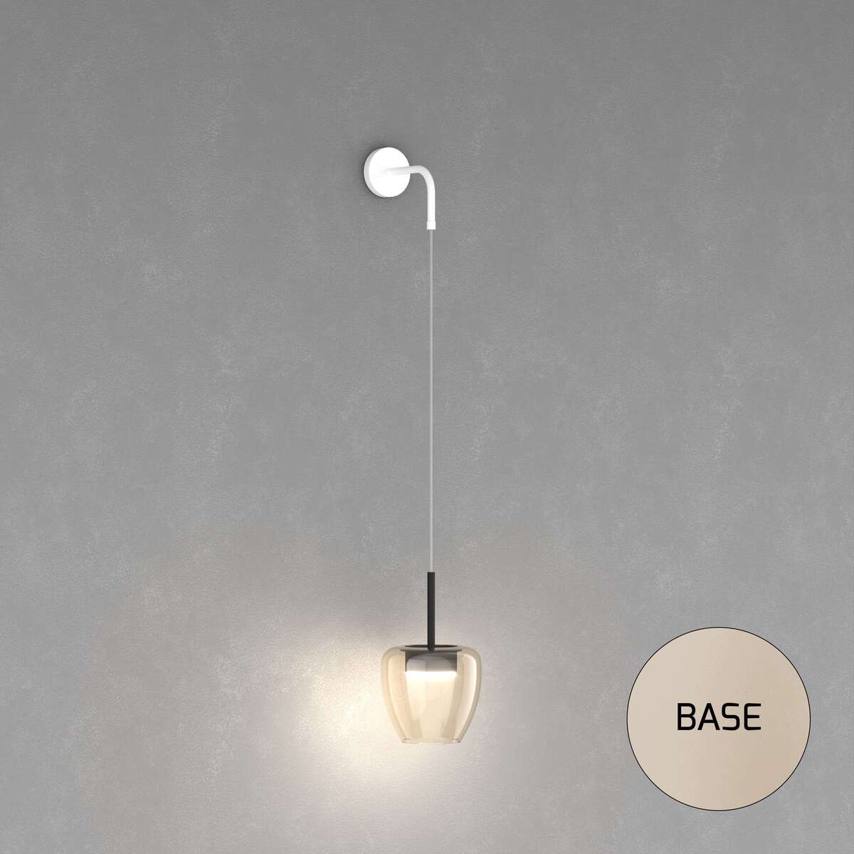 1236SA/A-AM APPLIQUE SABBIA 1 LUCE VETRO PICCOLO AMBRA