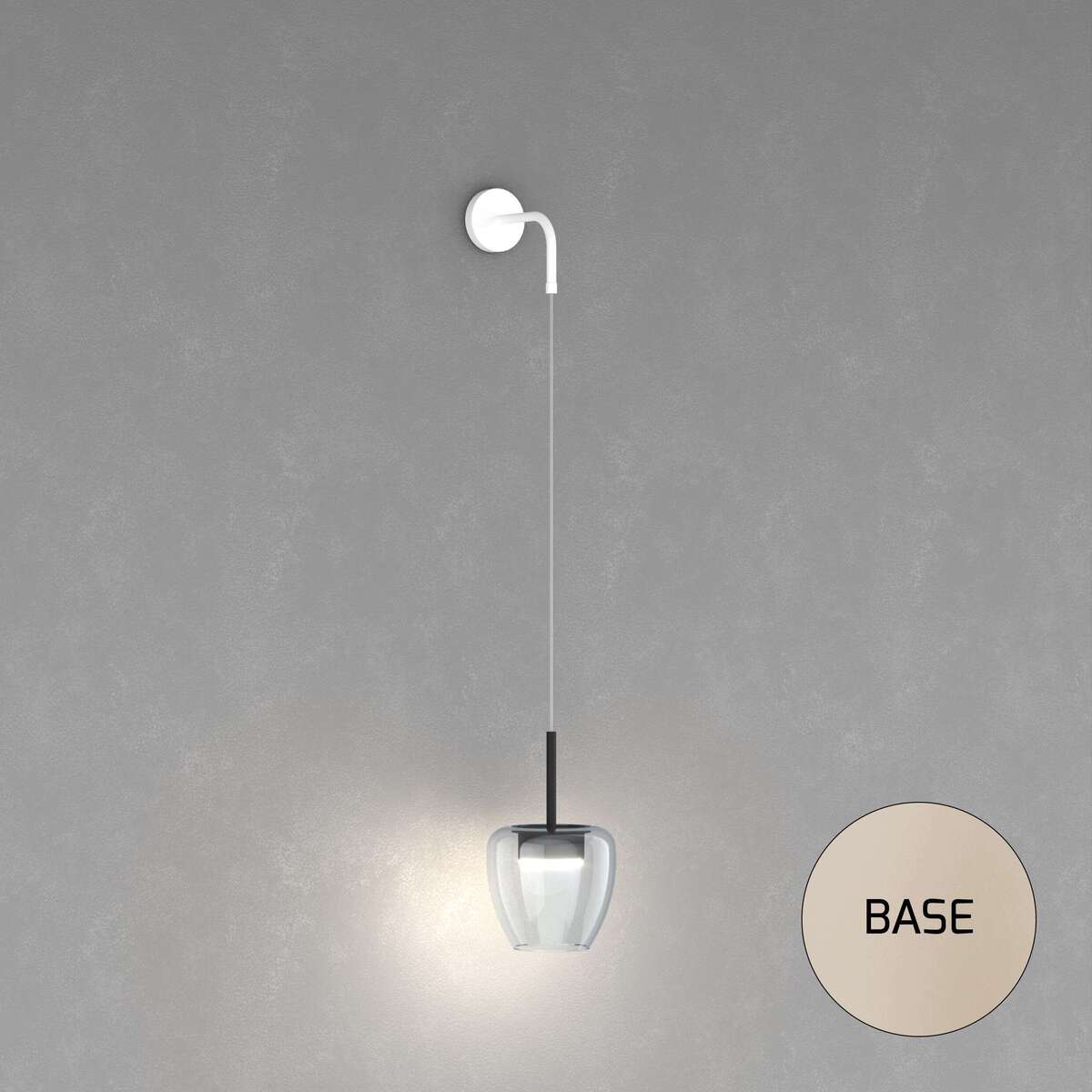 1236SA/A-BL APPLIQUE SABBIA 1 LUCE VETRO PICCOLO BLU
