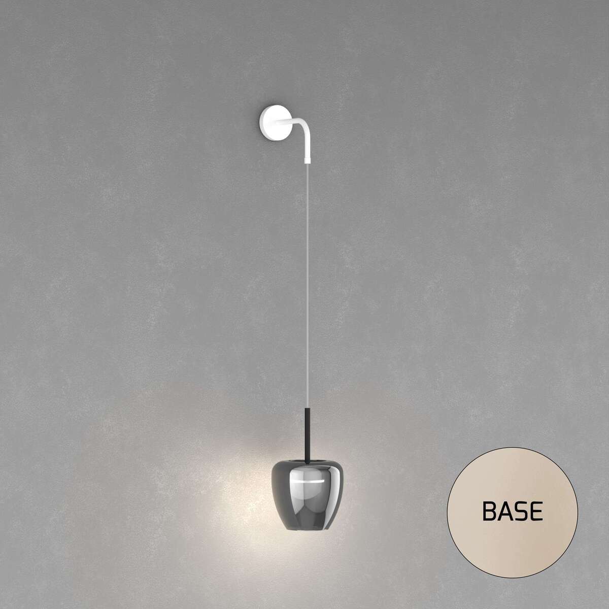 1236SA/A-FU APPLIQUE SABBIA 1 LUCE VETRO PICCOLO FUME