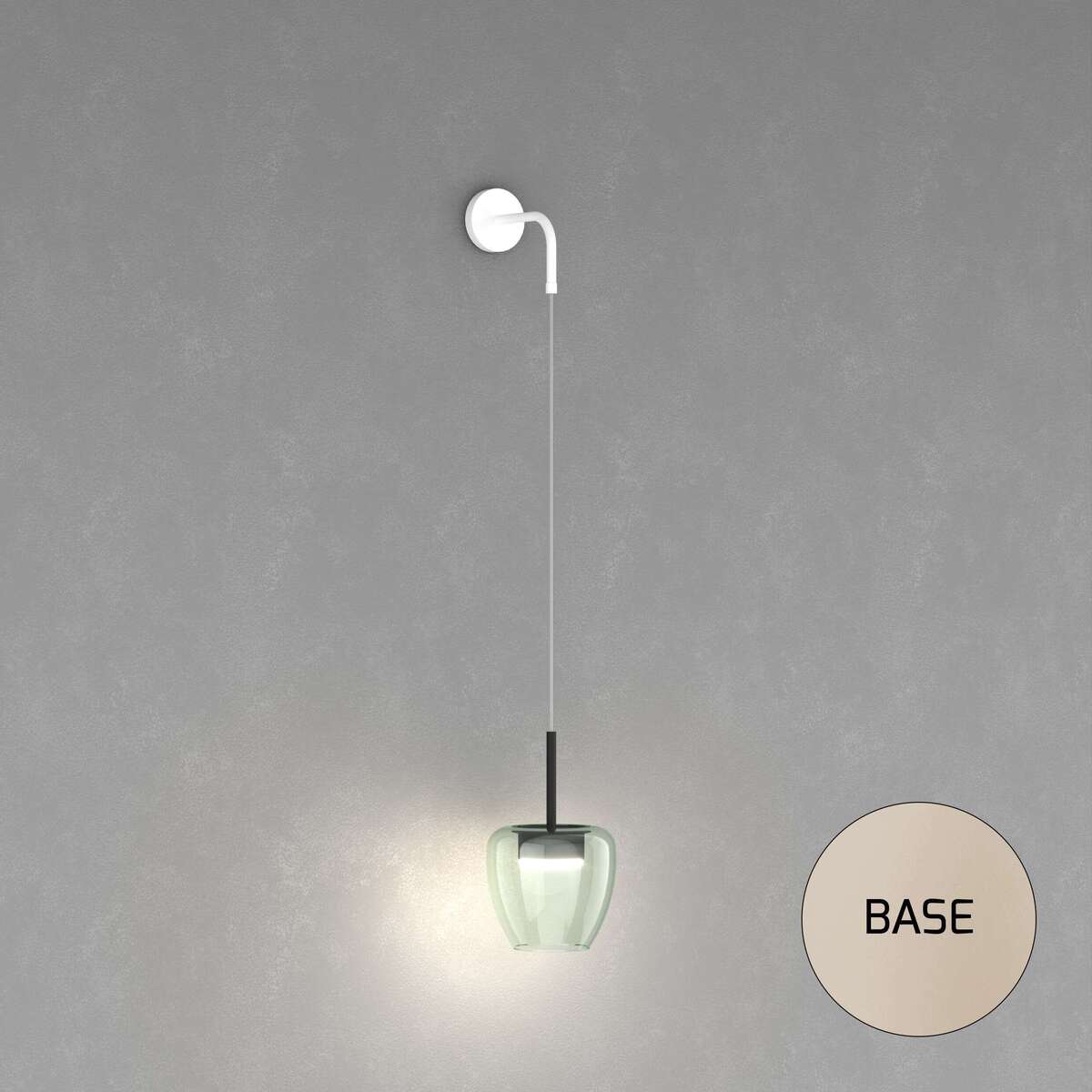 1236SA/A-VE APPLIQUE SABBIA 1 LUCE VETRO PICCOLO VERDE