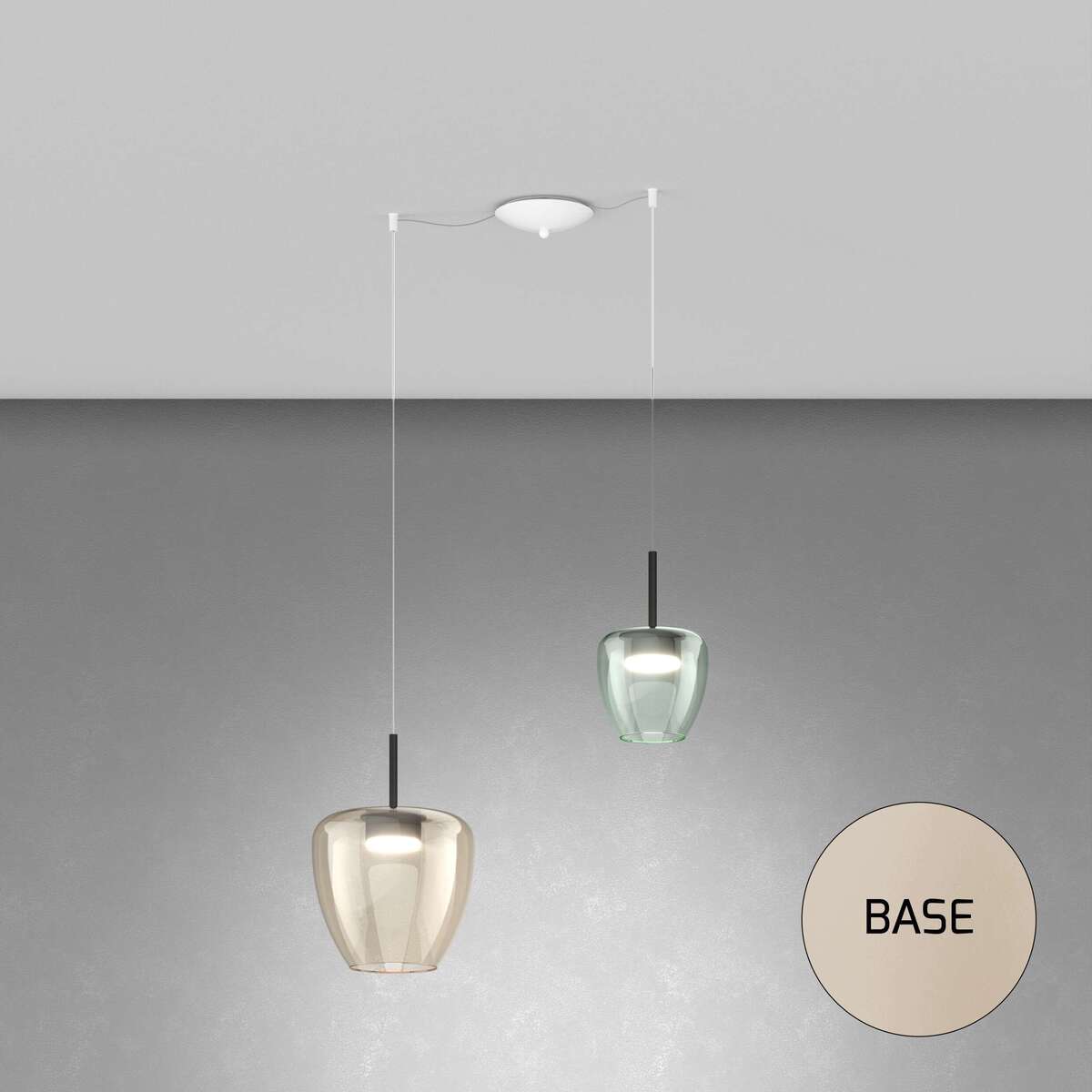 1236SA/S2 SMIX-MP SOSP. SABBIA 2 LUCI SPOSTABILE VETRI (1 PICCOLO VERDE + 1 GRANDE AMBRA)