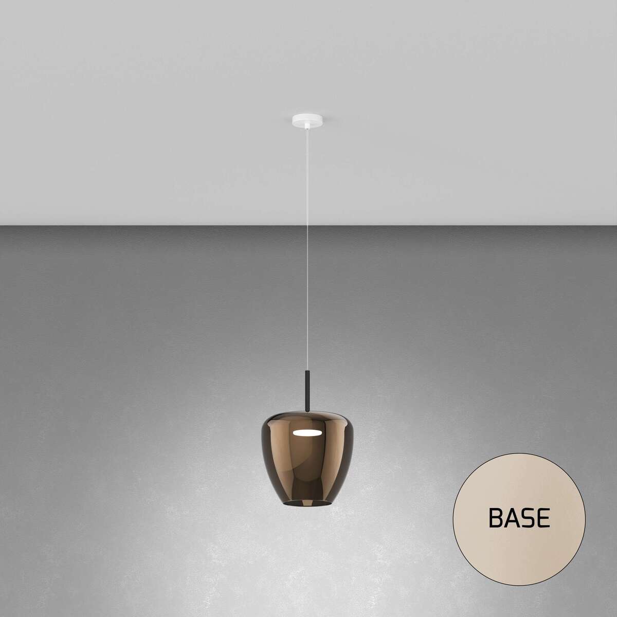 1236SA/SG-BR SOSP. SABBIA 1 LUCE VETRO GRANDE BRONZO