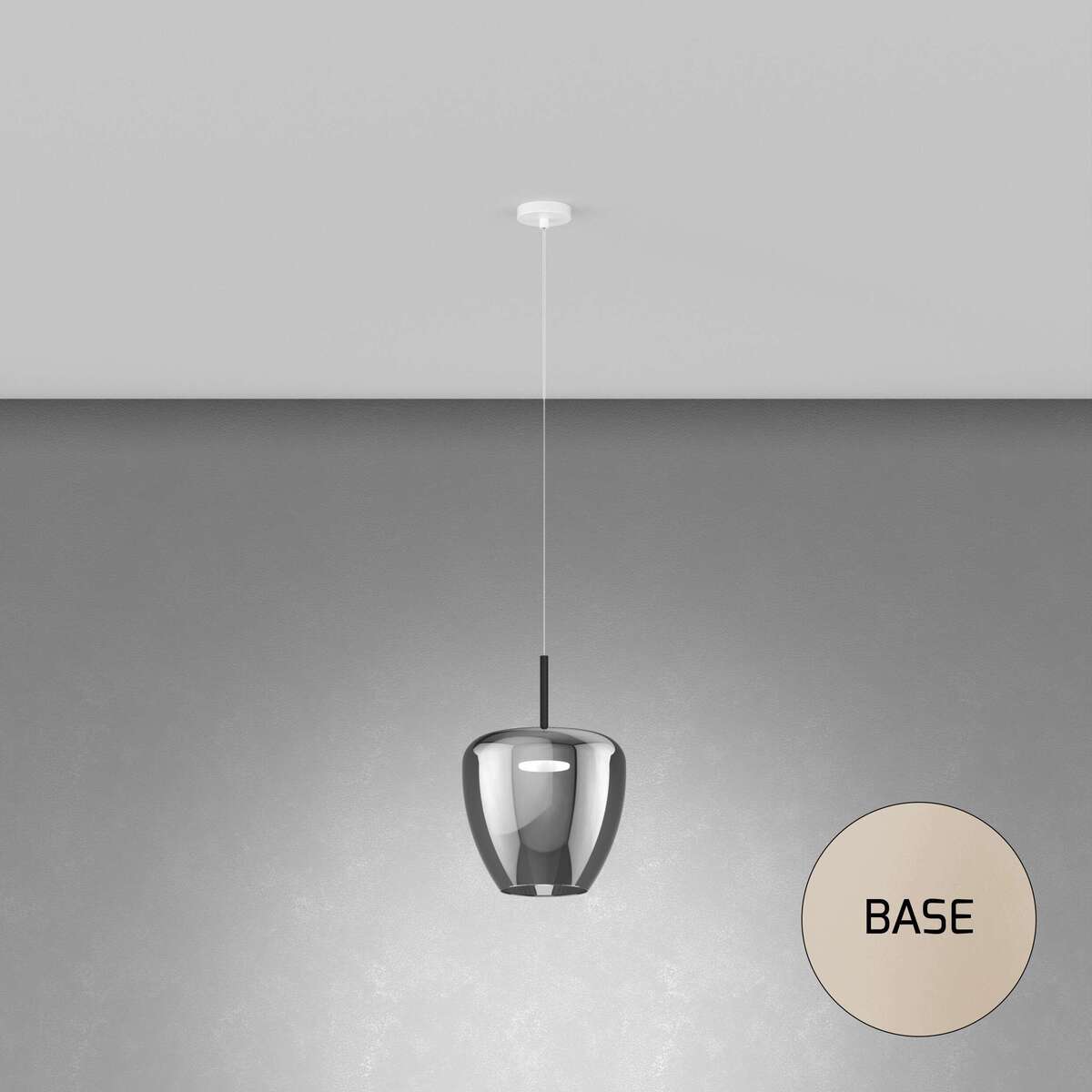 1236SA/SG-FU SOSP. SABBIA 1 LUCE VETRO GRANDE FUME
