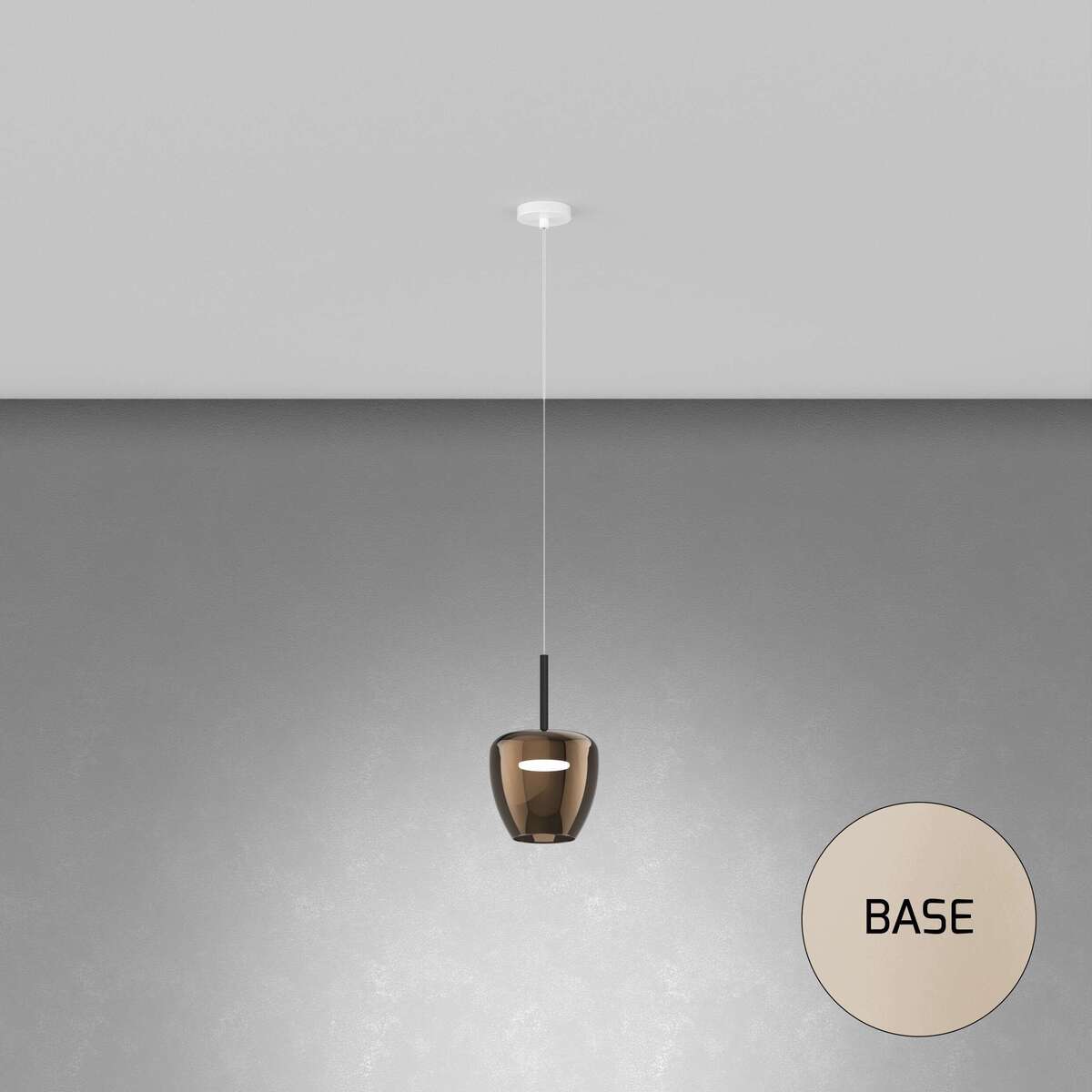1236SA/SP-BR SOSP. SABBIA 1 LUCE VETRO PICCOLO BRONZO
