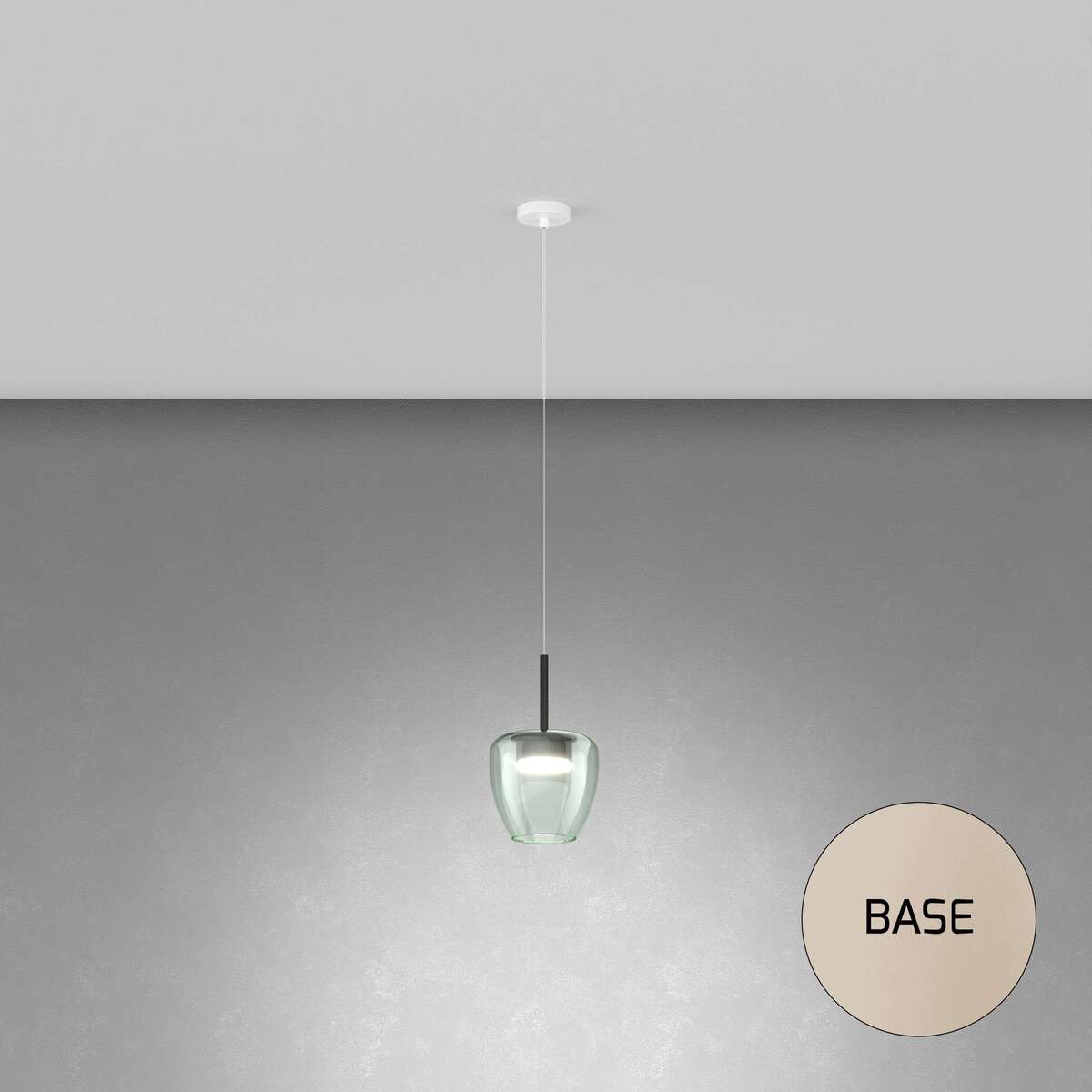 1236SA/SP-VE SOSP. SABBIA 1 LUCE VETRO PICCOLO VERDE