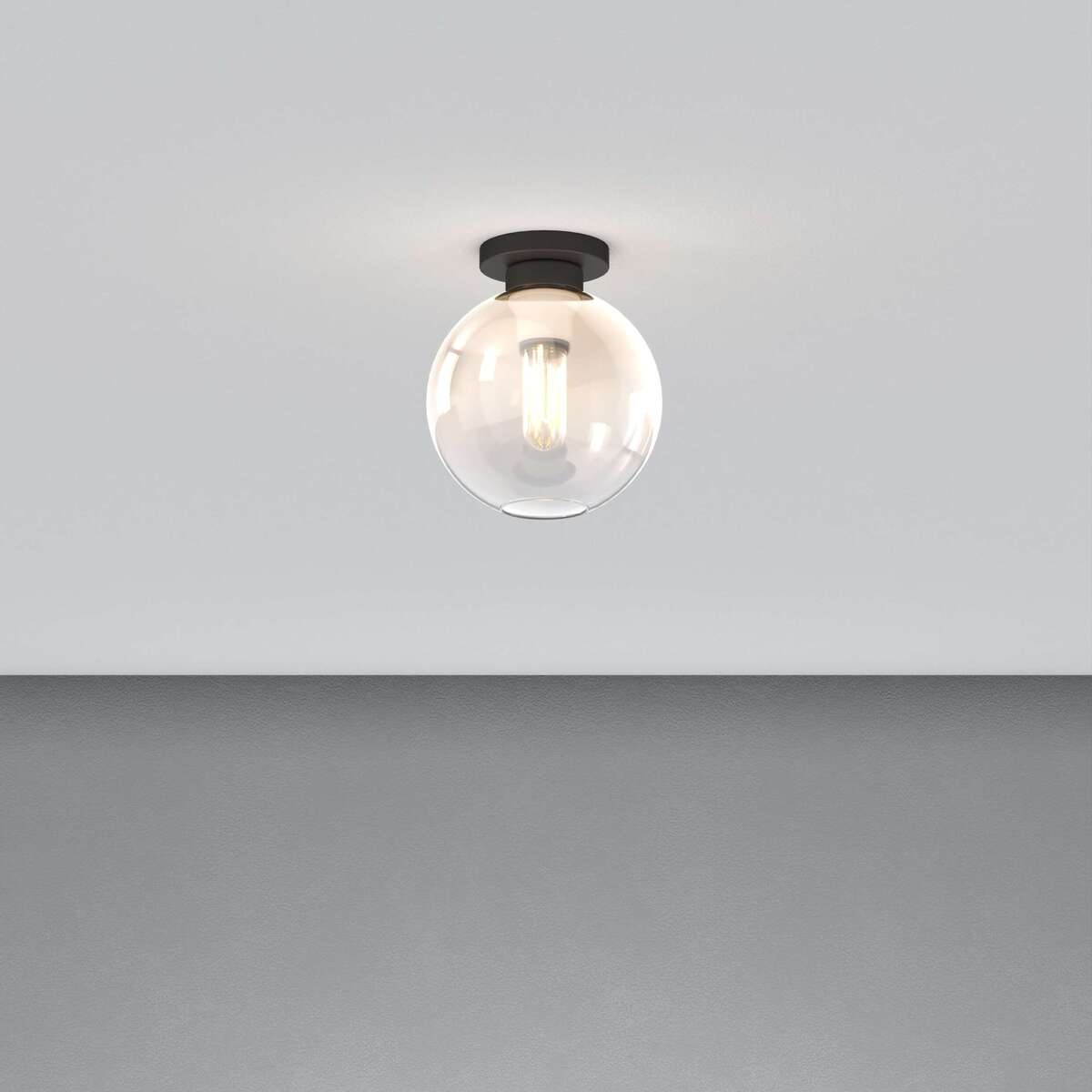 1240NB/PL1-AM L-LINE PLAFONIERA NEARLY BLACK 1 LUCE VETRO AMBRA