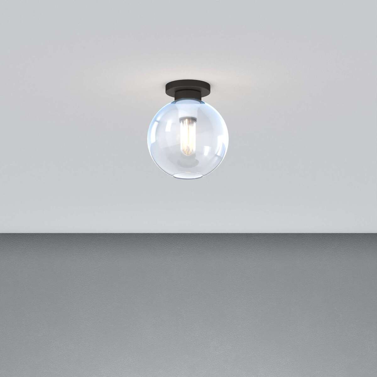 1240NB/PL1-BL L-LINE PLAFONIERA NEARLY BLACK 1 LUCE VETRO BLU