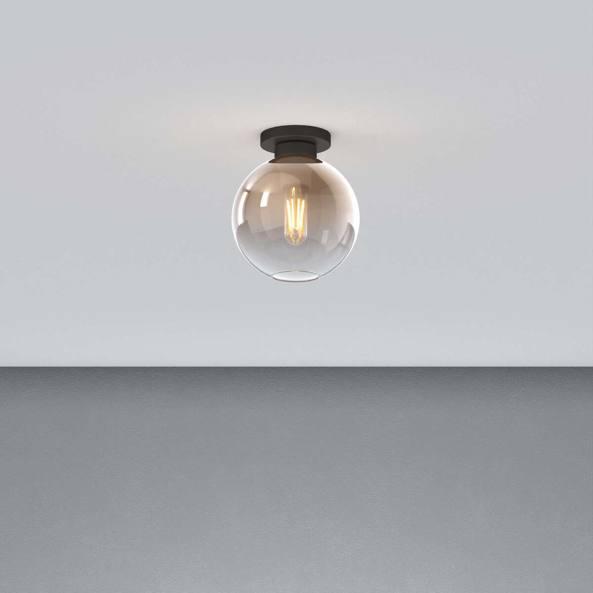 1240NB/PL1-BR L-LINE PLAFONIERA NEARLY BLACK 1 LUCE VETRO BRONZO