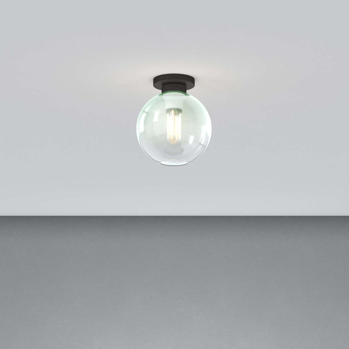 1240NB/PL1-VE L-LINE PLAFONIERA NEARLY BLACK 1 LUCE VETRO VERDE