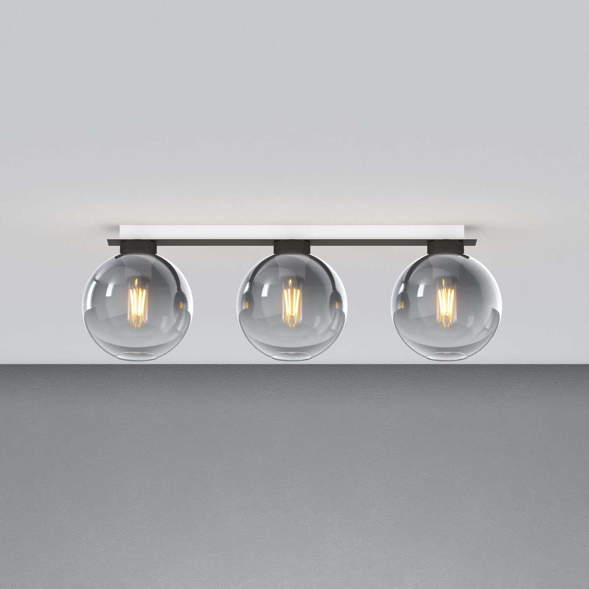 1240NB/PL3 R-FU L-LINE PLAFONIERA NEARLY BLACK 3 LUCI RETTANGOLARE VETRI FUME