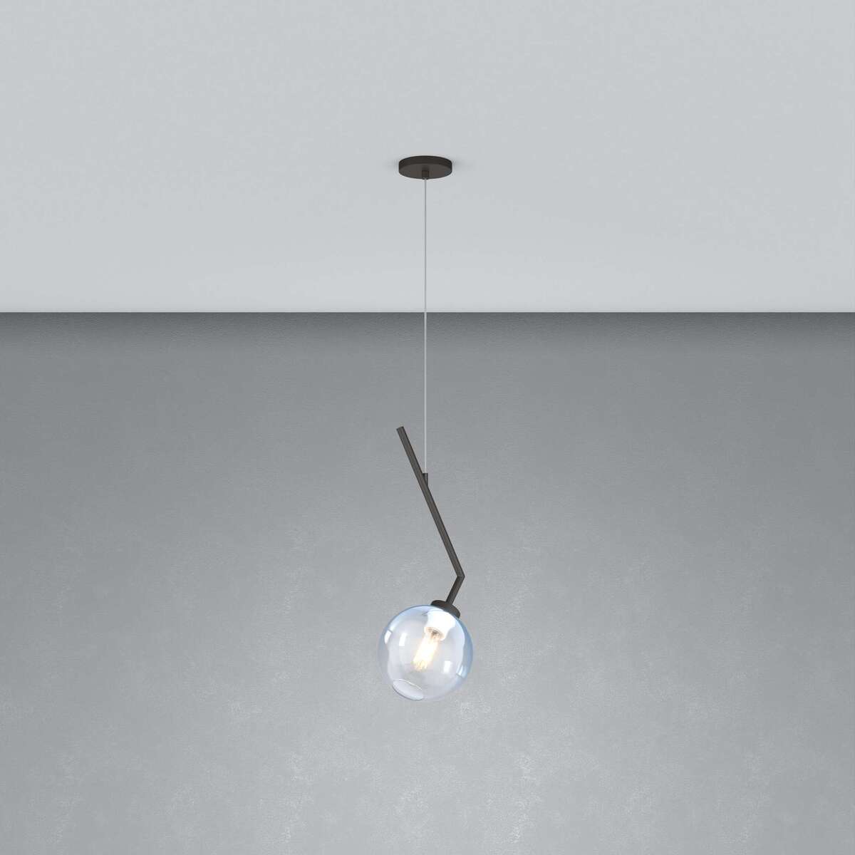1240NB/S1-BL L-LINE SOSP. NEARLY BLACK 1 LUCE VETRO BLU