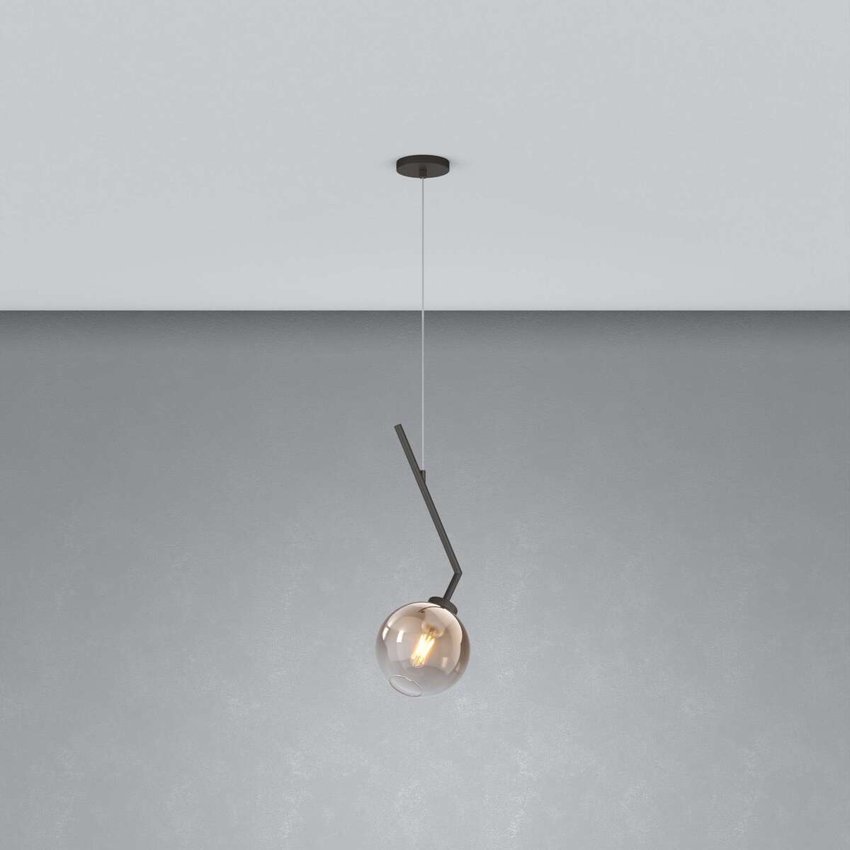 1240NB/S1-BR L-LINE SOSP. NEARLY BLACK 1 LUCE VETRO BRONZO