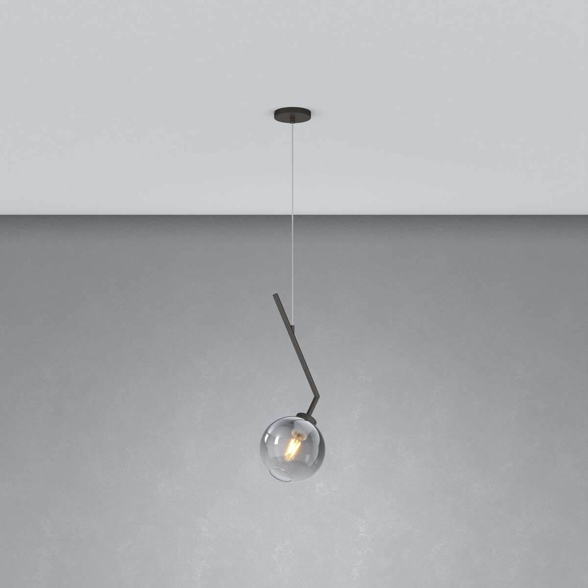 1240NB/S1-FU L-LINE SOSP. NEARLY BLACK 1 LUCE VETRO FUME