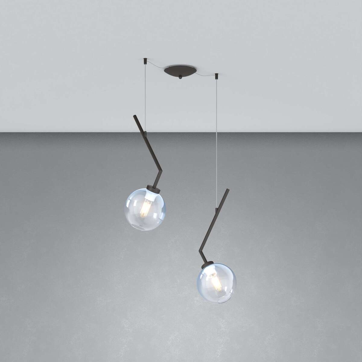 1240NB/S2 S-BL L-LINE SOSP. NEARLY BLACK 2 LUCI SPOSTABILE VETRI BLU
