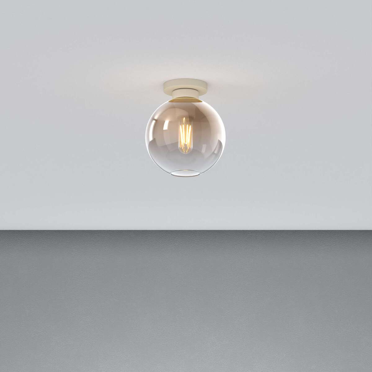 1240SA/PL1-BR L-LINE PLAFONIERA SABBIA 1 LUCE VETRO BRONZO
