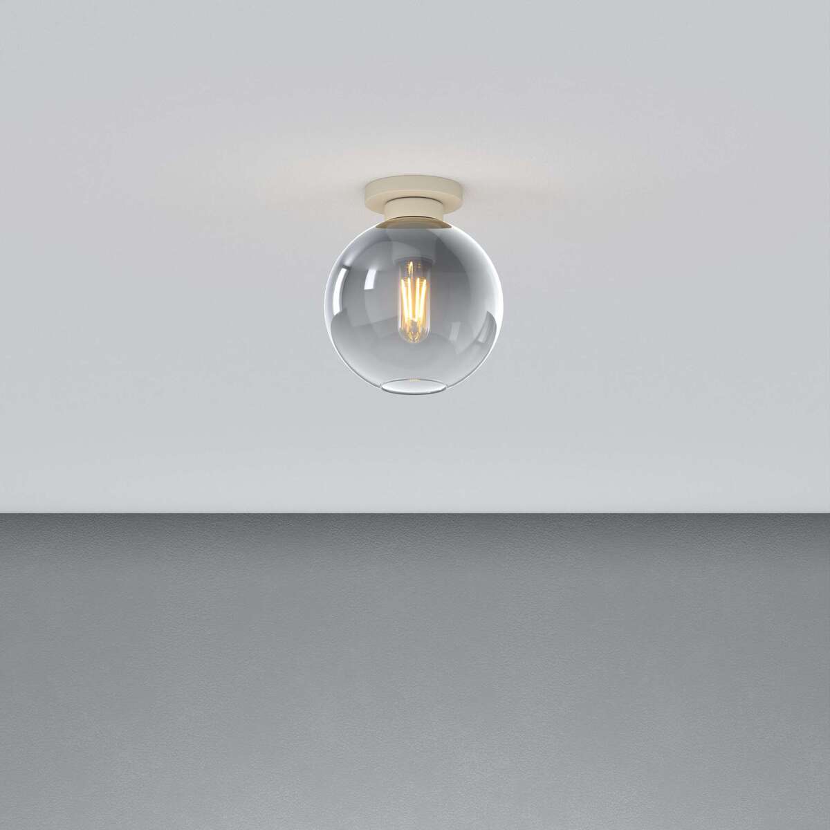 1240SA/PL1-FU L-LINE PLAFONIERA SABBIA 1 LUCE VETRO FUME