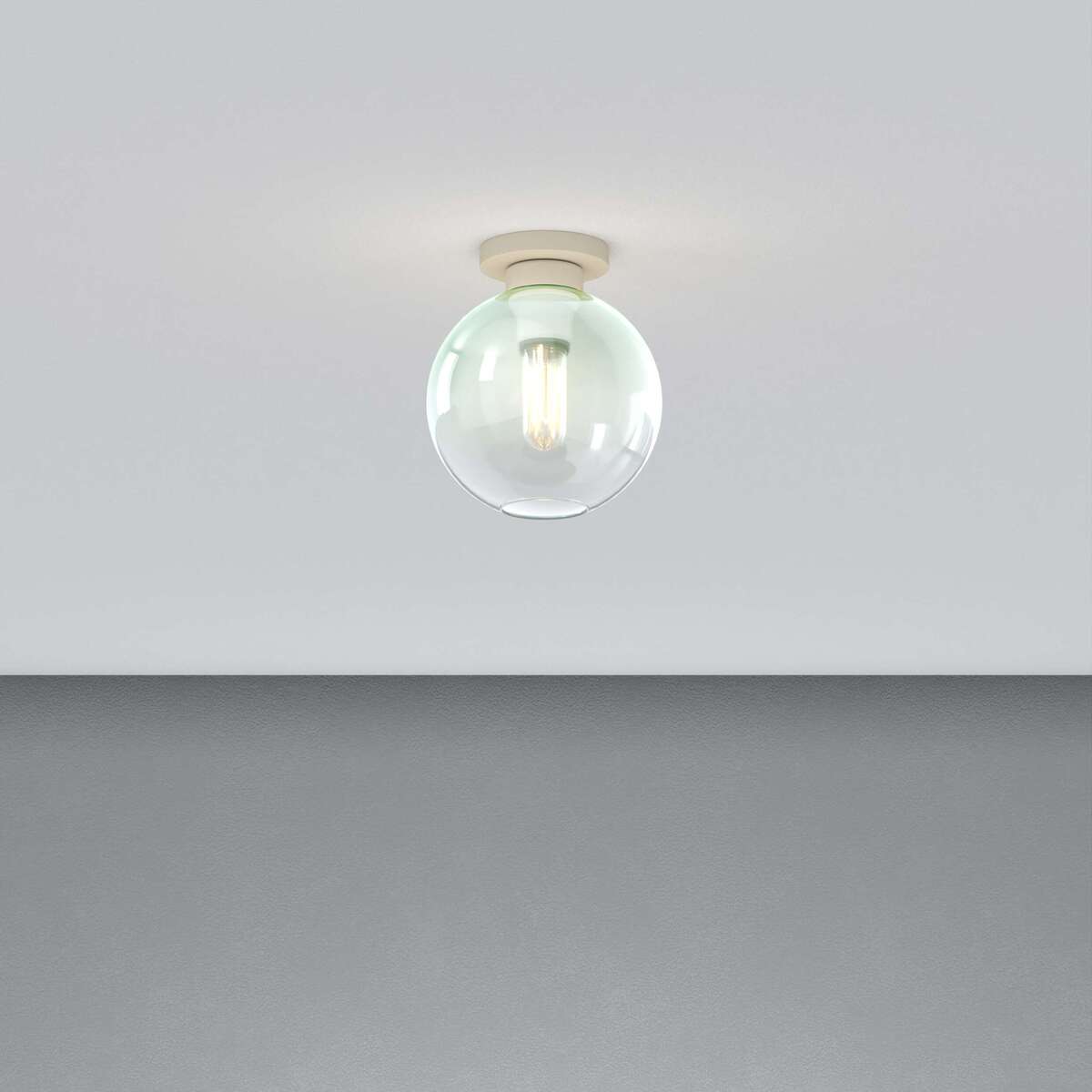 1240SA/PL1-VE L-LINE PLAFONIERA SABBIA 1 LUCE VETRO VERDE