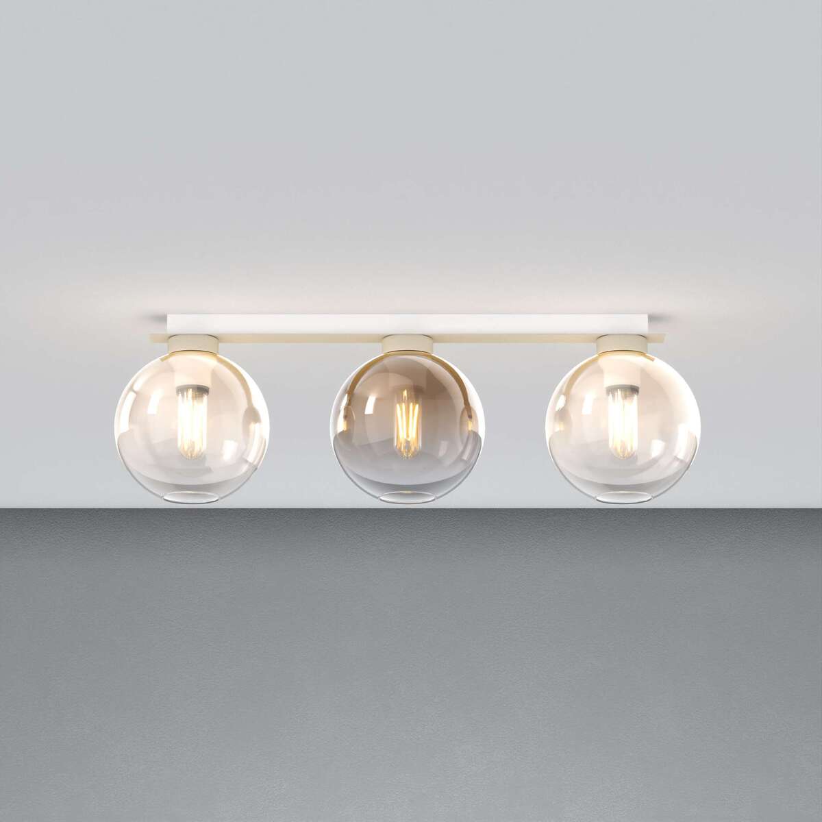 1240SA/PL3 R-AB L-LINE PLAFONIERA SABBIA 3 LUCI RETTANGOLARE VETRI 2X AMBRA + 1X BRONZO