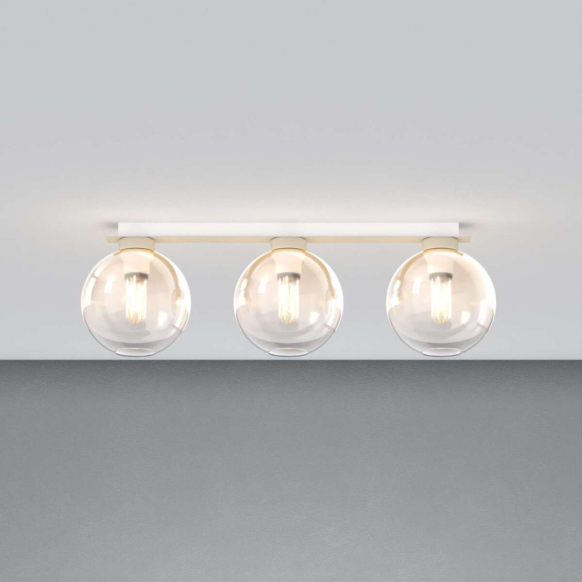 1240SA/PL3 R-AM L-LINE PLAFONIERA SABBIA 3 LUCI RETTANGOLARE VETRI AMBRA