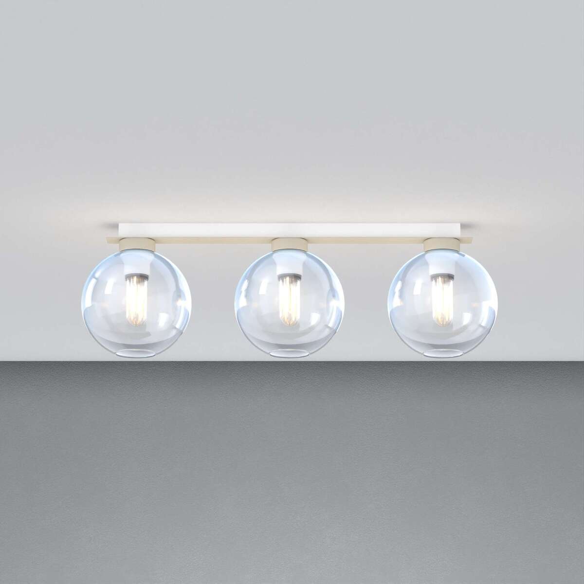 1240SA/PL3 R-BL L-LINE PLAFONIERA SABBIA 3 LUCI RETTANGOLARE VETRI BLU