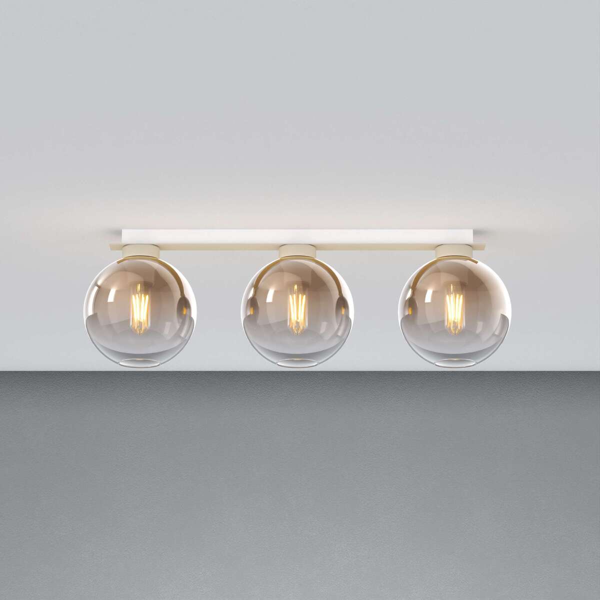 1240SA/PL3 R-BR L-LINE PLAFONIERA SABBIA 3 LUCI RETTANGOLARE VETRI BRONZO