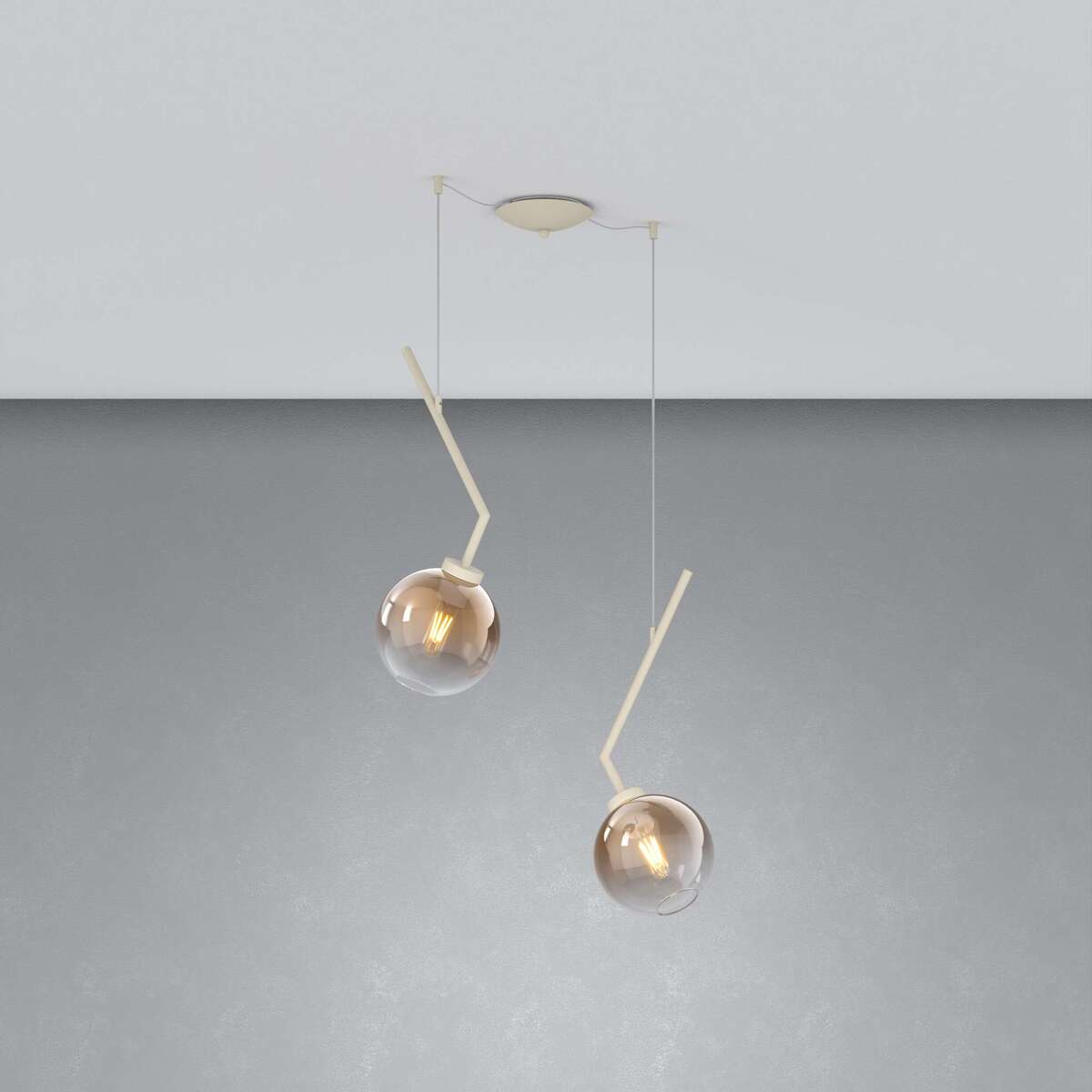 1240SA/S2 S-BR L-LINE SOSP. SABBIA 2 LUCI SPOSTABILE VETRI BRONZO