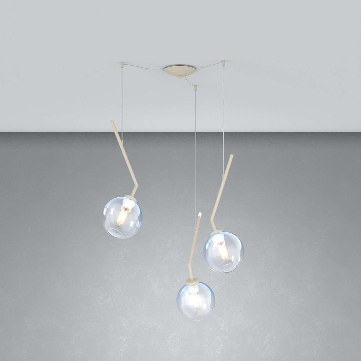 1240SA/S3 S-BL L-LINE SOSP. SABBIA 3 LUCI SPOSTABILE VETRI BLU
