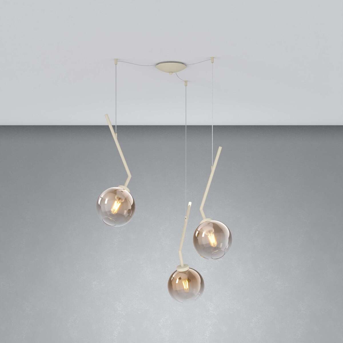 1240SA/S3 S-BR L-LINE SOSP. SABBIA 3 LUCI SPOSTABILE VETRI BRONZO