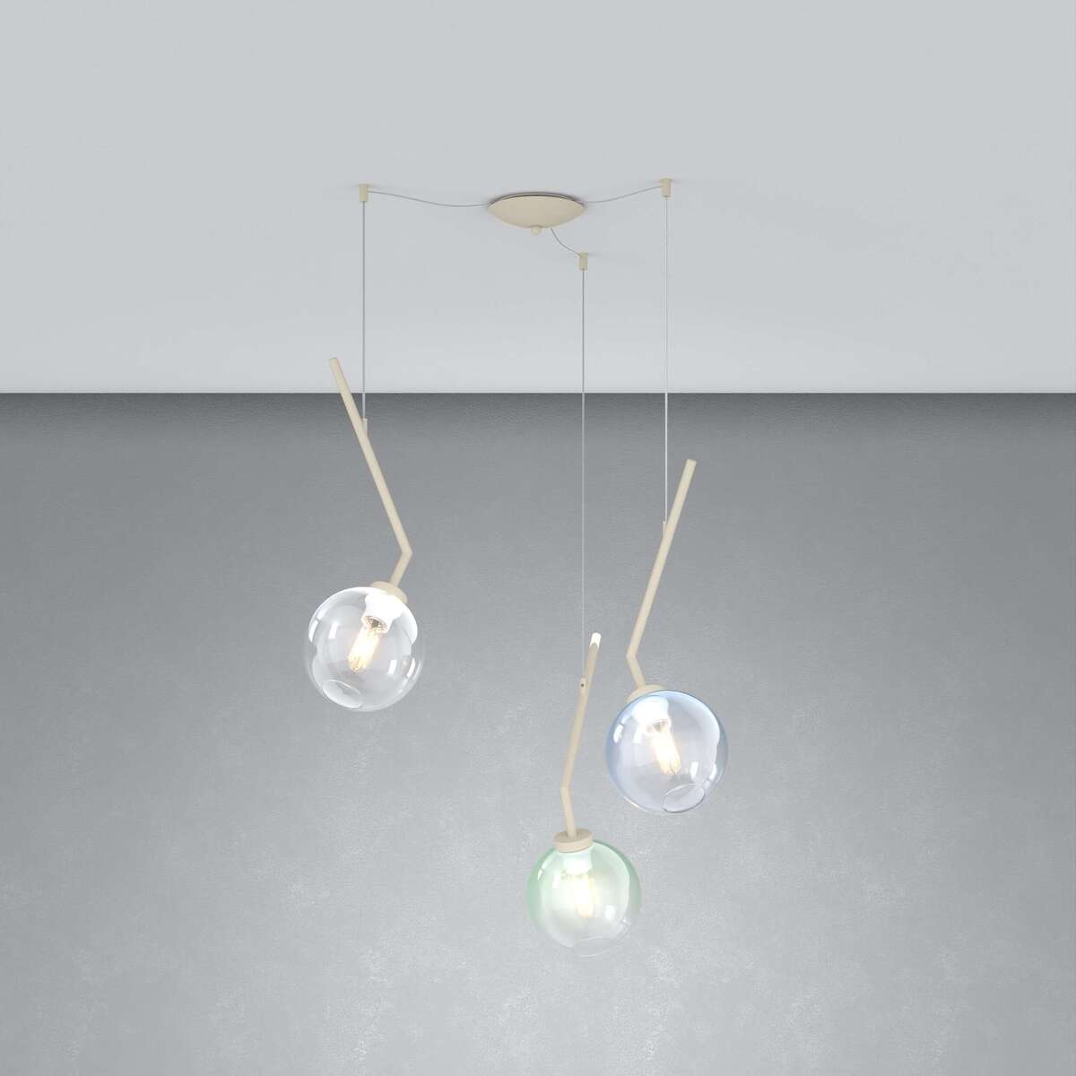 1240SA/S3 S-MP L-LINE SOSP. SABBIA 3 LUCI SPOSTABILE VETRI 1X AMBRA + 1X VERDE + 1X BLU