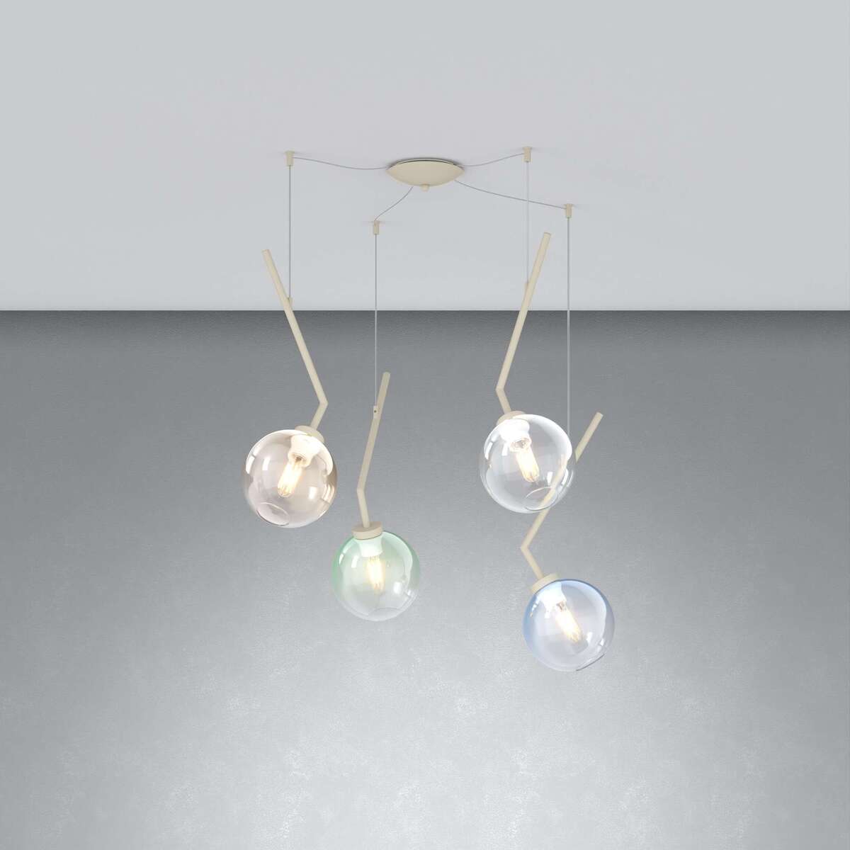 1240SA/S4 S-MP L-LINE SOSP. SABBIA 4 LUCI SPOSTABILE VETRI 1X AMBRA + 1X VERDE + 1X BLU + 1X TRASPARENTE