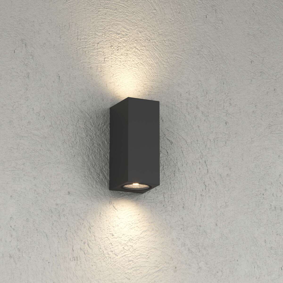 ATENE/AG-NE ATENE APPLIQUE BIEMISSIONE 2 LUCI NERO IP65 IK04 GU10 NON INCLUSA