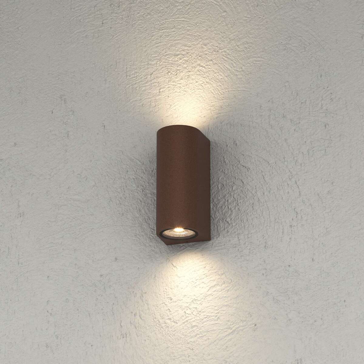 LIONE/AG-CO LIONE APPLIQUE BIEMISSIONE 2 LUCI CORTEN IP65 IK04 GU10 NON INCLUSA
