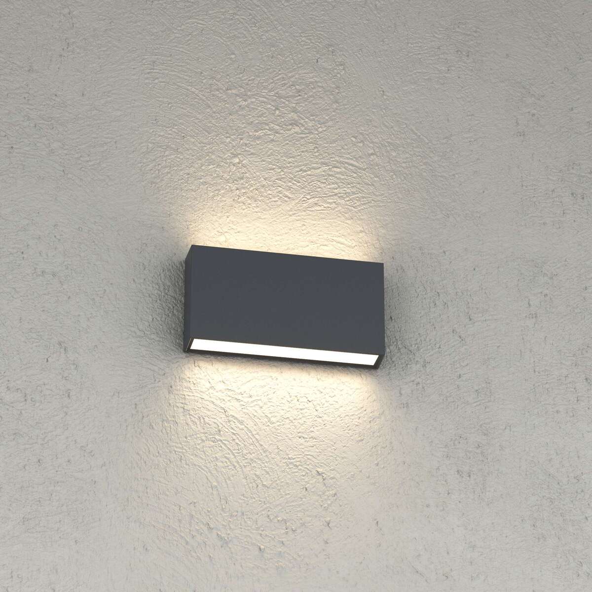 MADRID APPLIQUE BIEMISSIONE 18CM GRIGIO ANTRACITE 2X5W LED INTEGR. CCT3000/4000 IP65