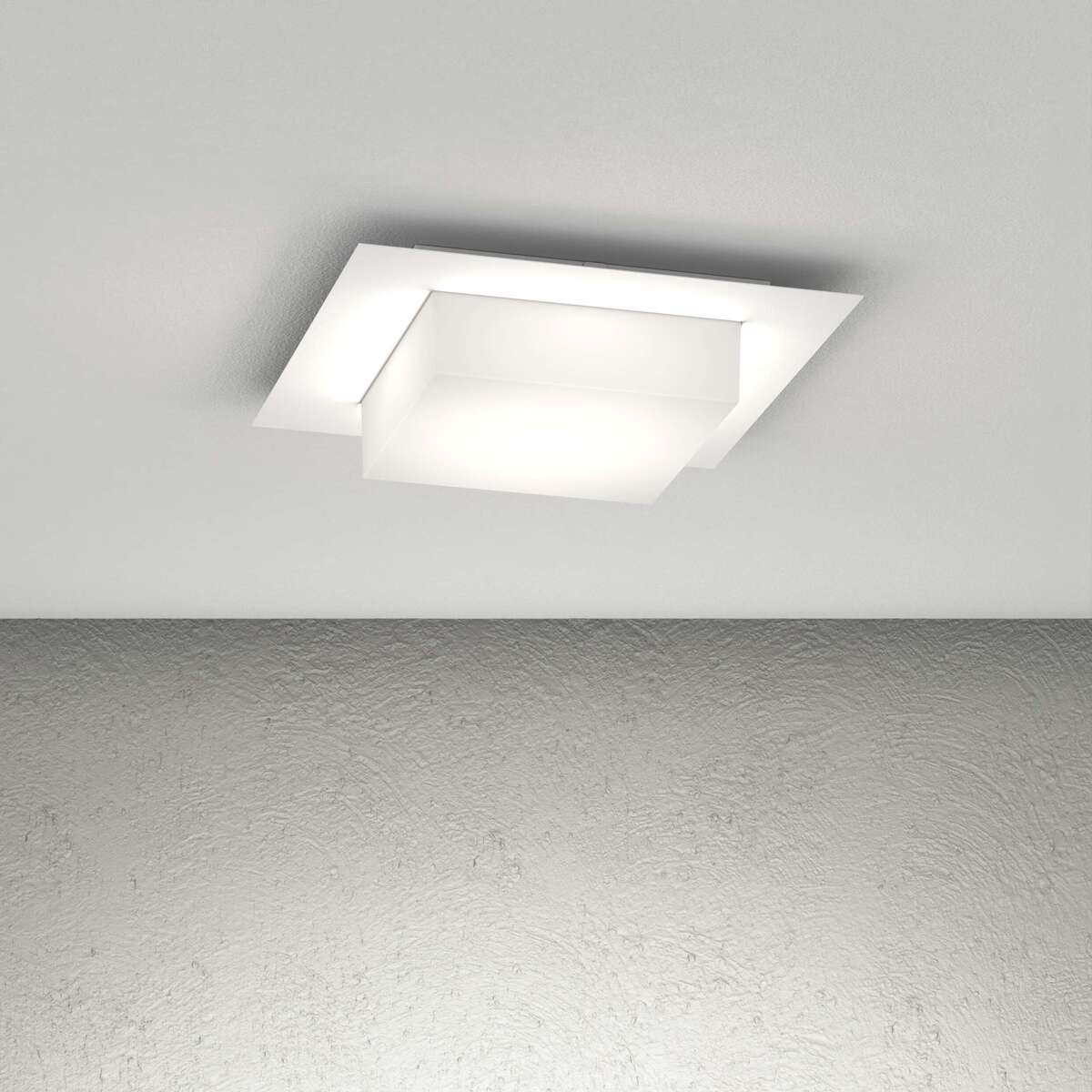 MIAMI PLUS APPLIQUE/PLAFONIERA QUADRA 35CM. 4 LUCI BIANCO IP54 GX53 NON INCLUSE