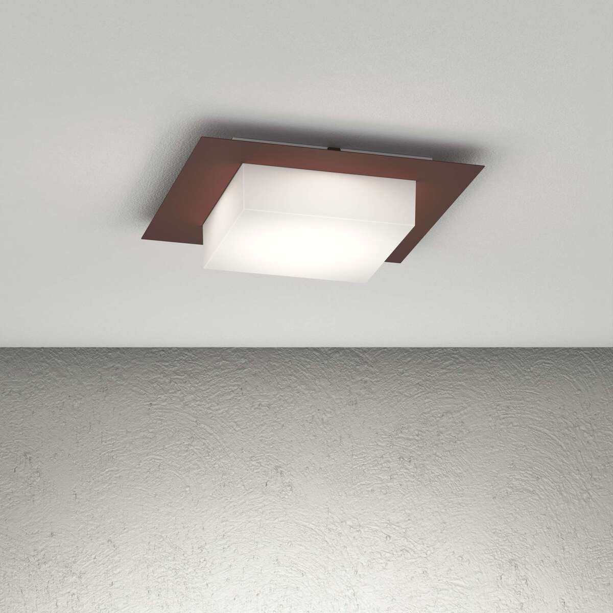 MIAMI PLUS APPLIQUE/PLAFONIERA QUADRA 35CM. 4 LUCI CORTEN IP54 GX53 NON INCLUSE