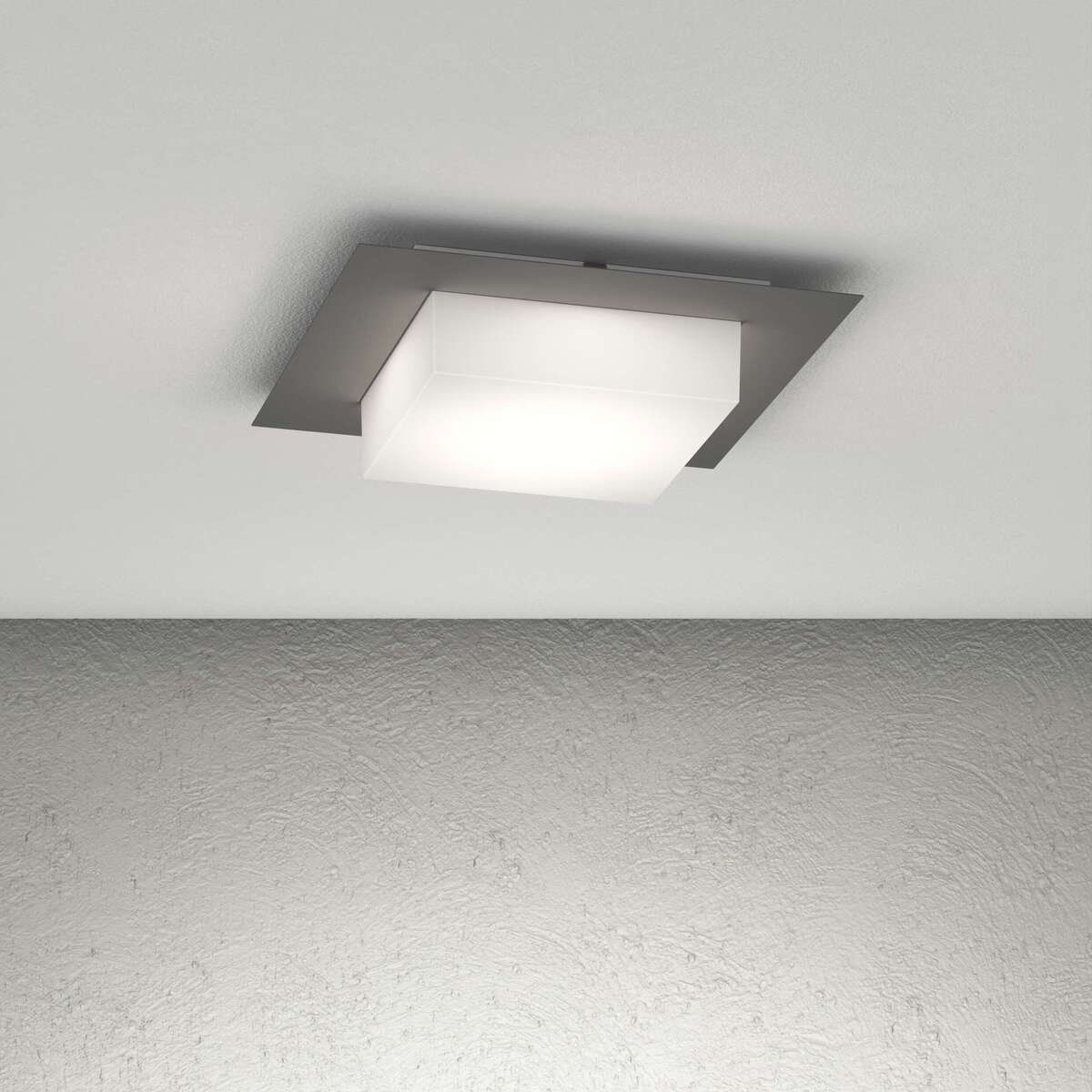 MIAMI PLUS APPLIQUE/PLAFONIERA QUADRA 35CM. 4 LUCI GRIGIO ANTRACITE IP54 GX53 NON INCLUSE