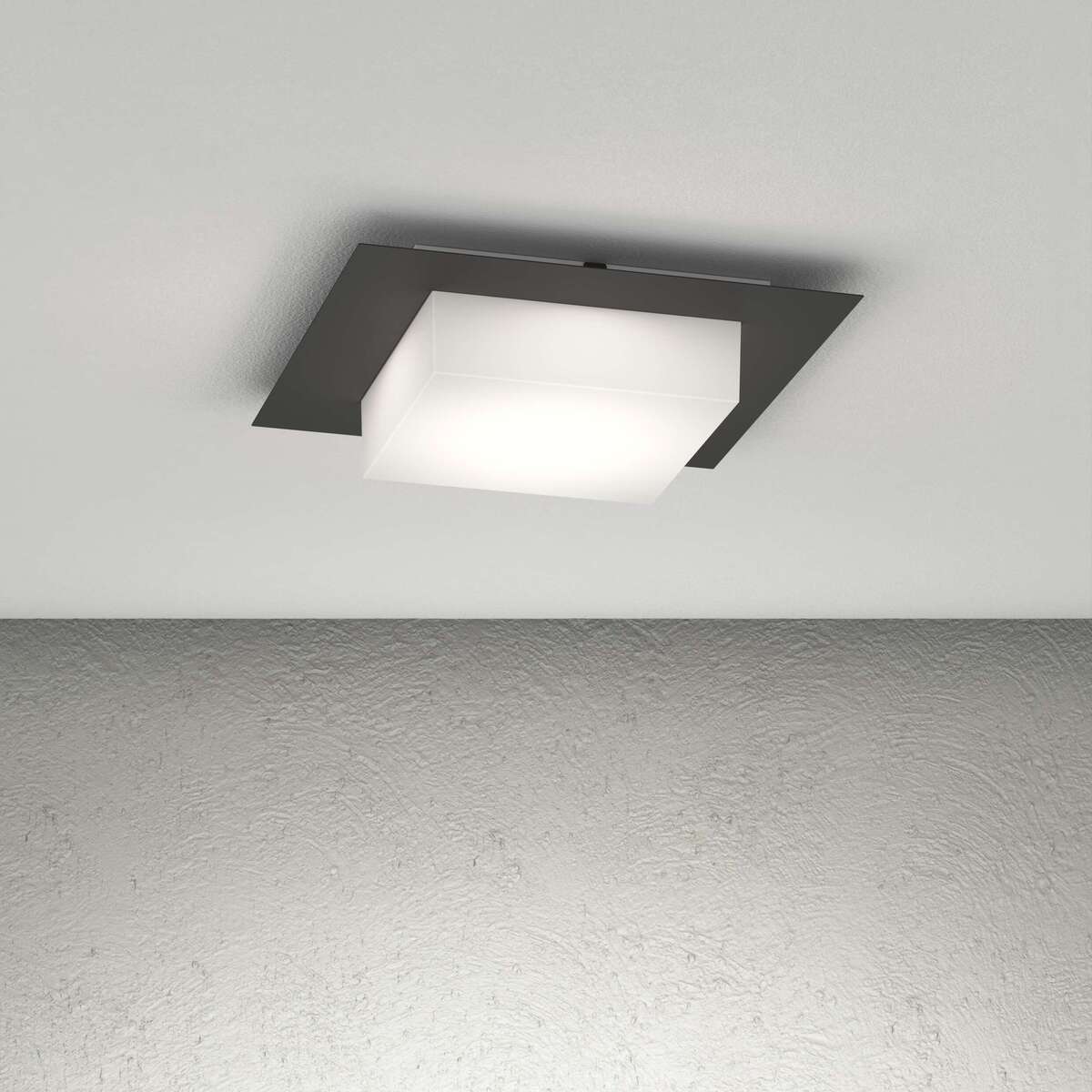 MIAMI PLUS APPLIQUE/PLAFONIERA QUADRA 35CM. 4 LUCI NERO IP54 GX53 NON INCLUSE