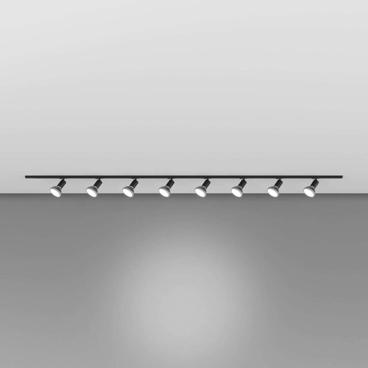 MONO/AMOSKIT-300-NE MONO KIT BINARIO NERO 300 CM. (200 + GIUNTO ELETTRIFICATO + 100 CM) + 8 PZ. FARETTO AMOS NERO